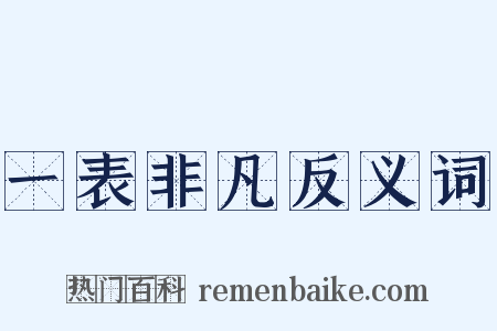 一表非凡反义词是什么意思的图片